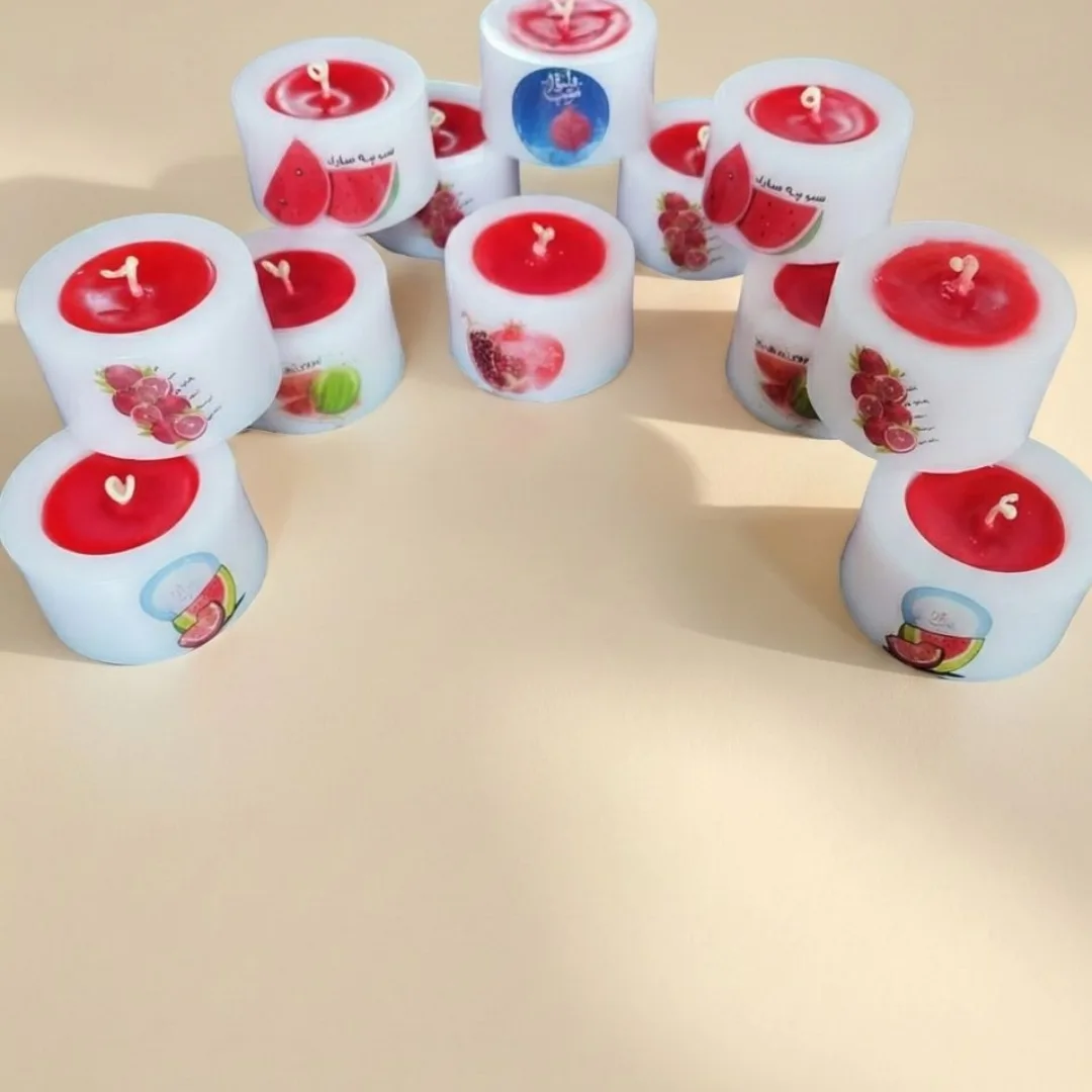 شمع فانوسی یلدایی با طرح مخصوص